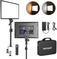 📸 neewer настольный светодиодный видео-свет: регулируемая яркость, двухцветная панель led 18 дюймов 3200k-5600k 45w 4800люкс cri 97+ - идеально подходит для фотографии, youtube, записи видеоигр, прямых трансляций - в комплекте крепление c-кламп и набор из 2,4g пульта ду. логотип