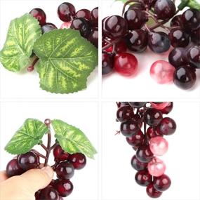 img 1 attached to 🍇 Набор из 10 искусственных виноградин Mini Grape Clusters от Outgeek - Резиновые поддельные гроздья винограда для винтажных свадебных призов, декора фруктового вина и поддельных фруктов - Подвесные украшения для декора