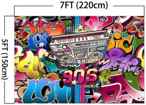 img 1 attached to 🎉 Mehofoto Hip Pop 90's Backdrop: Vibrant Vinyl Graffiti Music Themed Party Background for Your 90s Personalized Portrait Banner Decoration Photography Backdrops