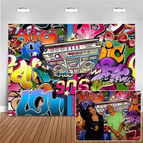 img 4 attached to 🎉 Mehofoto Hip Pop 90's Backdrop: Vibrant Vinyl Graffiti Music Themed Party Background for Your 90s Personalized Portrait Banner Decoration Photography Backdrops