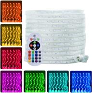 🌈 waterproof outdoor led rope lights - 120ft rgb dimmable color changing strip light with remote controller for camper, connectable decorative lights for garden, stairs, and party логотип