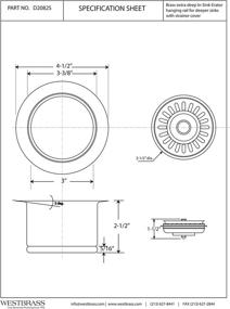 img 3 attached to Заглушка и сливная корзина Westbrass D2082S-12 для стирания отходов, 1 штука, масло-тёмный бронзовый цвет: идеальное решение для беззаботного управления отходами на кухне.