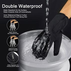 img 3 attached to Jeniulet Waterproof Anti Slip Fullfinger Gloves: Essential Men's Accessories for Optimum Grip!