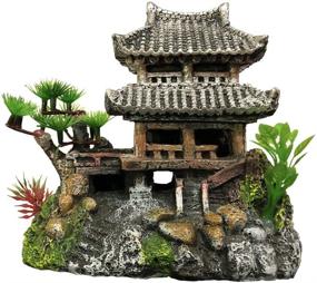 img 4 attached to Scenic Resin Castle Decorations for Aquarium - Fish Tank Castle with Realistic Details, Environmentally-Friendly Aquarium Accessories
