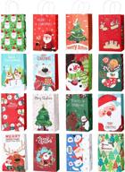 🎁 christmas paper gift bags: 16 assorted styles for holiday party treats & gifts logo