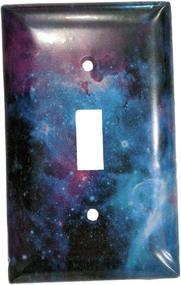 img 1 attached to 🌌 Nebula Galaxy Space Design Print Light Switch Wall Plate Cover - Actual Printed Outlet Cover for Trendy, Decorative Accessories
