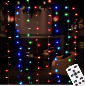 img 4 attached to 🎄 Lightess 600 LED Curtain Icicle Light: Remote Control Multicolor String Lights for Indoor/Outdoor Christmas Decoration - 8 Modes, 19.68ft x 9.84ft