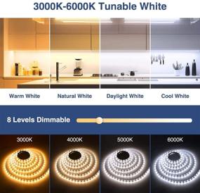 img 3 attached to 🔆 Ustarus Dimmable 26ft LED Strip Lights - Flexible 2835 Ribbon for Kitchen, Under Cabinet, Mirror, and Indoor Home - RF Remote Control - Daylight & Warm White - 3000K-6000K