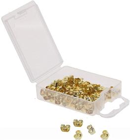 img 1 attached to 💍 Shapenty 100PCS/50Pairs Gold Stainless Steel Earring Safety Backs - Replacements for Jewelry Making Findings