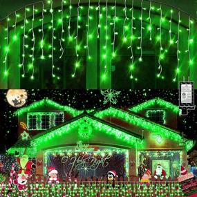 img 4 attached to Outdoor Christmas Lights Decorations - 66ft, 640 LED 8 Modes Curtain Fairy Lights with 120 Drops, Plug-in & Waterproof, Timer & Memory Function - Ideal for Christmas Holiday Wedding Party Decor (Green)