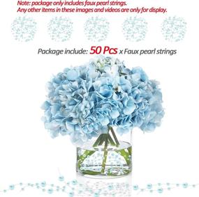 img 1 attached to 💙 50-Piece Blue Vase Filler Centerpiece Table Decorations by NUZELA – 13in Floating Pearl String Filler, Ideal for Floating Candles, Wedding, Dining, Party, and Table Centerpieces Decorations in Blue