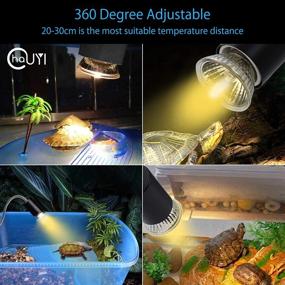 img 3 attached to Reptile Heating Lamp with UVB UVA Bulbs and 360° Rotatable Clip - Ideal for Lizards, Turtles, Snakes and Aquariums (2 Bulbs Included)