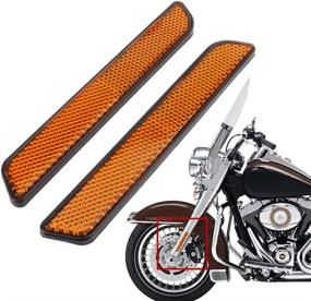 img 2 attached to 🏍️ AnXin Motorcycle Side Reflector Set - Front Lower Leg Sliders for Dyna Softail Sportster FXD - 2 Piece