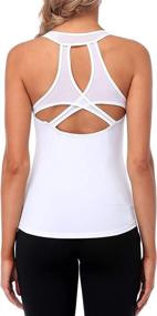 img 4 attached to 🏋️ ATTRACO Women's Mesh Yoga Tank Tops - Gym Shirts for Running, Fitness and Activewear