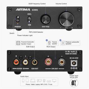 img 3 attached to 🔊 AIYIMA 200W Subwoofer Amplifier: Class D Mono Amp with Full-Frequency and Sub Bass Switching, TPA3255D2 Chip, Home Audio Sub Amp & DC 32V Power Adapter (Black-200W)