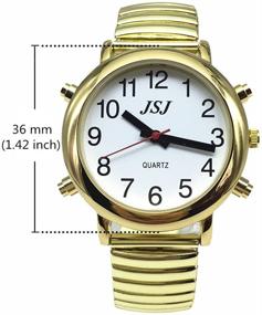 img 2 attached to ⌚ Белый циферблат говорящих часов с будильником, золотого цвета, расширяемый браслет - улучшенная оптимизация для поисковых систем