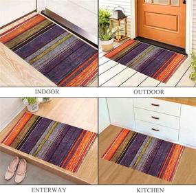 img 1 attached to 🌈 Darkyazi Colorful Doormat Entrance Rug, 23.6&quot; x 35.4&quot;, Funny Outdoors/Indoors Floor Mat for Bathroom, Kitchen, Bedroom, Entryway - Non-Slip Rainbow Design (Rainbow Floor-2)