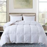 🛏️ cotton quilted down comforter duvet insert by decroom - all season or stand-alone queen comforter - white logo