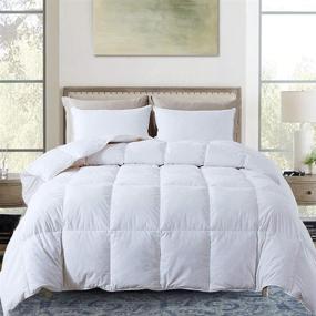 img 4 attached to 🛏️ Cotton Quilted Down Comforter Duvet Insert by Decroom - All Season or Stand-Alone Queen Comforter - White