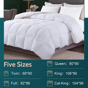 img 1 attached to 🛏️ Cotton Quilted Down Comforter Duvet Insert by Decroom - All Season or Stand-Alone Queen Comforter - White