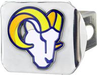 chrome nfl los angeles rams metal hitch cover by fanmats - 2" square type iii hitch cover in blue logo