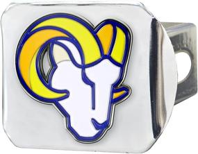 img 4 attached to Chrome NFL Los Angeles Rams Metal Hitch Cover by FANMATS - 2" Square Type III Hitch Cover in Blue