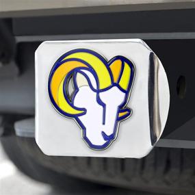 img 3 attached to Chrome NFL Los Angeles Rams Metal Hitch Cover by FANMATS - 2" Square Type III Hitch Cover in Blue