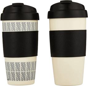 img 3 attached to Copco Reusable Insulated Double Wall Travel Mugs (Set of 2) - White/Black