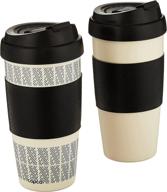 copco reusable insulated double wall travel mugs (set of 2) - white/black logo