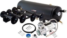 img 4 attached to 🚂 Vixen Horns Train Horn Kit: 200psi Air Compressor, 3 Gallon Tank, 4 Trumpets - Powerful dB for Trucks/Car/Semi. Perfect Fit for Pickup/Jeep/RV/SUV - 12v VXO8330/4124B