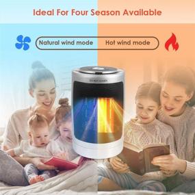 img 1 attached to 🔥 Versatile Portable Space Heater: Ceramic Fan Heater with Tip Over & Over-heat Protection, Oscillation, Fast Heating for Home, Office, and Indoor Use