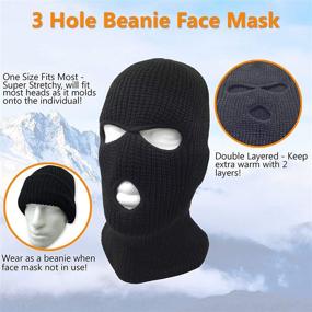 img 1 attached to ❄️ Outdoor Sports Winter Balaclava Face Cover - 3-Hole Knitted Full Face Ski Mask