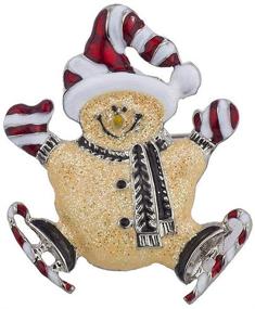 img 1 attached to ✨ Блестящий брошь-значок с лыжником-снеговиком от LUX ACCESSORIES - идеальный подарок на Рождество и Новый год ❄️