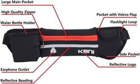 img 3 attached to 🏃 KBNI Running Waist Packs Bag: 2 Large Pockets, Water Bottle Holder | Adjustable Belt for Men & Women | Fit iPhone & Android