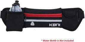 img 1 attached to 🏃 KBNI Running Waist Packs Bag: 2 Large Pockets, Water Bottle Holder | Adjustable Belt for Men & Women | Fit iPhone & Android