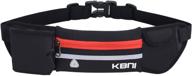 🏃 kbni running waist packs bag: 2 large pockets, water bottle holder | adjustable belt for men & women | fit iphone & android logo