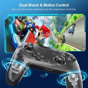 img 2 attached to 🎮 Black Wireless Pro Controller - Compatible with Switch and Switch Lite, NFC, Motion Function, Dual Vibration, Wake Up - Gamepad Joystick with Remote