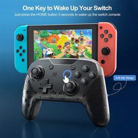 img 1 attached to 🎮 Black Wireless Pro Controller - Compatible with Switch and Switch Lite, NFC, Motion Function, Dual Vibration, Wake Up - Gamepad Joystick with Remote