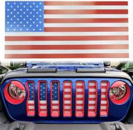 bentolin front steel mesh grill inserts with us flag - compatible with jeep wrangler jl (2018-2020) & gladiator jt (2020) logo