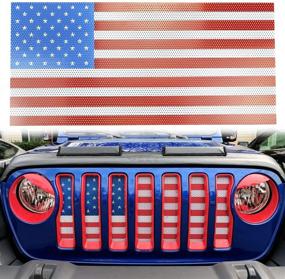 img 4 attached to Bentolin Front Steel Mesh Grill Inserts with US Flag - Compatible with Jeep Wrangler JL (2018-2020) & Gladiator JT (2020)