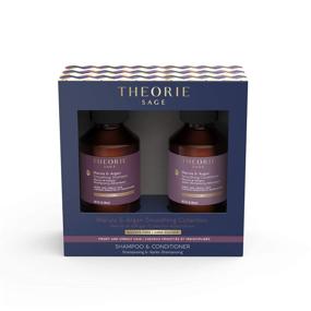 img 2 attached to 🛫 THEORIE Marula and Argan Oil Travel Set - Smoothing Shampoo & Conditioner minis - Sulfate Free - Perfect for Frizzy and Unruly Hair - Color and Keratin Hair Protection - 90mL Pump Bottles