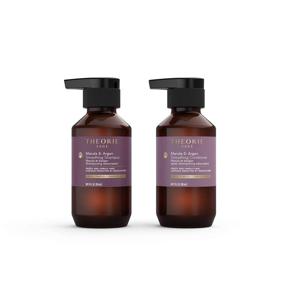 img 4 attached to 🛫 THEORIE Marula and Argan Oil Travel Set - Smoothing Shampoo & Conditioner minis - Sulfate Free - Perfect for Frizzy and Unruly Hair - Color and Keratin Hair Protection - 90mL Pump Bottles