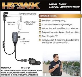 img 1 attached to 🎧 Hawk Lapel Mic for Motorola XTS Radios with Fin Ultra Earmolds: Enhanced Communication Experience