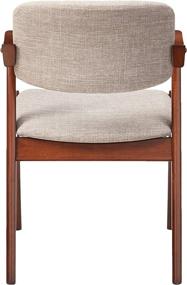 img 2 attached to 🪑 Baxton Studio Gonza Mid-Century Dark Walnut Wood Grey Fabric Upholstered Dining Armchair Set (2-Pack), Light Grey/Walnut Brown