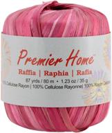 🧶 p99-9 мультиколор пряжа раффия в оттенке красного кленового листва от premier yarns. логотип