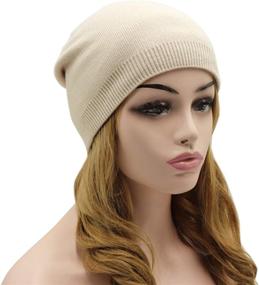 img 3 attached to 🧢 Wheebo Cashmere Stretch Beanie Hat - Winter Knit Skull Ski Cap for Women and Men, Unisex Style in Solid Colors