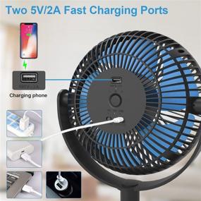 img 1 attached to Portable GagetElec 8” Clip On Stroller Fan - 10000mAh Battery Operated, 4 Speeds, Fast Air Circulation - Ideal for Bedroom, Living Room, Office