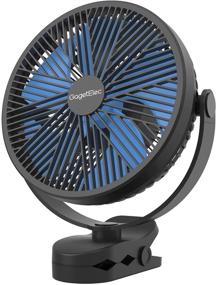 img 4 attached to Portable GagetElec 8” Clip On Stroller Fan - 10000mAh Battery Operated, 4 Speeds, Fast Air Circulation - Ideal for Bedroom, Living Room, Office