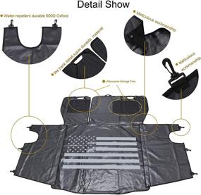 img 2 attached to 🐾 EnRand Waterproof Dog Car Seat Cover for Jeep Wrangler JK JKU: Nonslip, Waterproof, & Multi-purpose Trunk Liner Mat Cover with Storage Case - 600D Oxford Fabric, Hammock Style (US Flag Design)