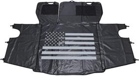 img 1 attached to 🐾 EnRand Waterproof Dog Car Seat Cover for Jeep Wrangler JK JKU: Nonslip, Waterproof, & Multi-purpose Trunk Liner Mat Cover with Storage Case - 600D Oxford Fabric, Hammock Style (US Flag Design)